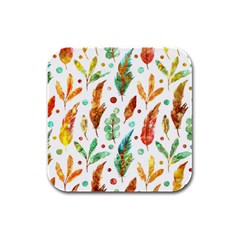 Watercolor Nature Glimpse  Rubber Square Coaster (4 Pack)