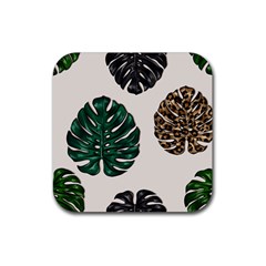 Colorful Monstera  Rubber Coaster (square) by ConteMonfrey