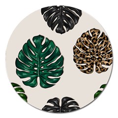 Colorful Monstera  Magnet 5  (Round)