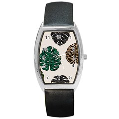 Colorful Monstera  Barrel Style Metal Watch by ConteMonfrey