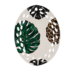 Colorful Monstera  Ornament (Oval Filigree)