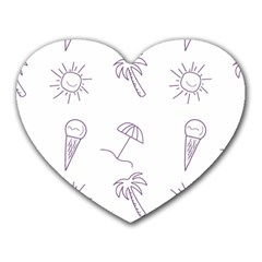 Doodles - Beach Time! Heart Mousepad by ConteMonfrey