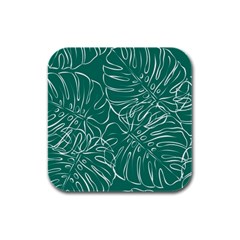 Tropical Monstera  Rubber Square Coaster (4 Pack) by ConteMonfrey