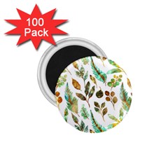 Leaves And Feathers - Nature Glimpse 1 75  Magnets (100 Pack)  by ConteMonfrey