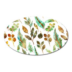 Leaves And Feathers - Nature Glimpse Oval Magnet by ConteMonfrey