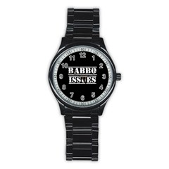Babbo Issues - Italian Humor Stainless Steel Round Watch by ConteMonfrey
