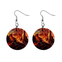 Vulcanic Landscape Vulcano Nature Mini Button Earrings by Wegoenart