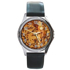 Insect Macro Honey Bee Animal Round Metal Watch