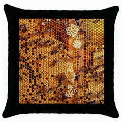 Insect Macro Honey Bee Animal Throw Pillow Case (black)