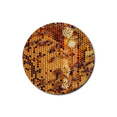 Insect Macro Honey Bee Animal Rubber Round Coaster (4 pack)