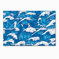 Storm Waves Seamless Pattern Raging Ocean Water Sea Wave Vintage Japanese Storms Print Illustration Postcard 4 x 6  (pkg Of 10) by BangZart