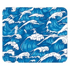 Storm Waves Seamless Pattern Raging Ocean Water Sea Wave Vintage Japanese Storms Print Illustration Double Sided Flano Blanket (small) 