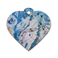 Map Zermatt The Alps Matterhorn Switzerland Mountain Nature Dog Tag Heart (two Sides) by Wegoenart