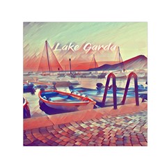 Boats On Lake Garda Square Satin Scarf (30  X 30 ) by ConteMonfrey