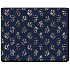 Gold Mermaids Silhouettes Double Sided Fleece Blanket (medium)  by ConteMonfrey
