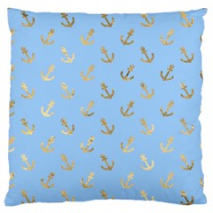 Gold Anchors Long Live   Large Cushion Case (two Sides) by ConteMonfrey