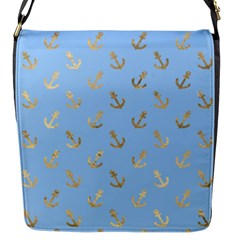 Gold Anchors Long Live   Flap Closure Messenger Bag (s) by ConteMonfrey