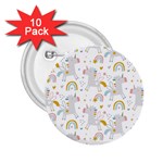 Unicorns rainbow 2.25  Buttons (10 pack)  Front