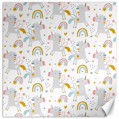 Unicorns Rainbow Canvas 12  X 12  by ConteMonfrey