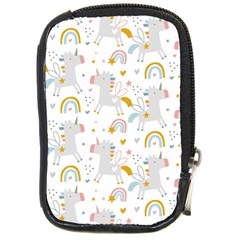 Unicorns Rainbow Compact Camera Leather Case by ConteMonfrey