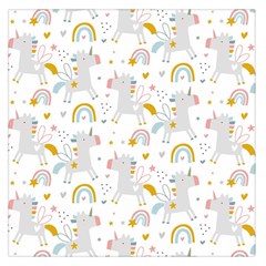 Unicorns rainbow Square Satin Scarf (36  x 36 )