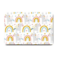 Unicorns, Hearts And Rainbows Small Doormat by ConteMonfrey