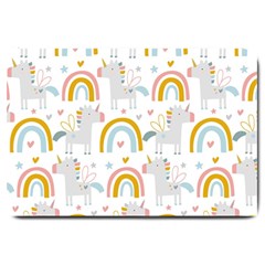 Unicorns, Hearts And Rainbows Large Doormat by ConteMonfrey