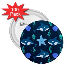 Whale And Starfish  2 25  Buttons (100 Pack)  by ConteMonfrey