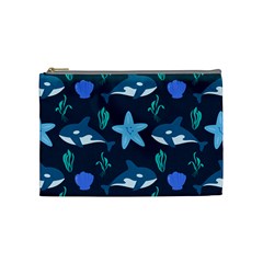 Whale And Starfish  Cosmetic Bag (medium) by ConteMonfrey