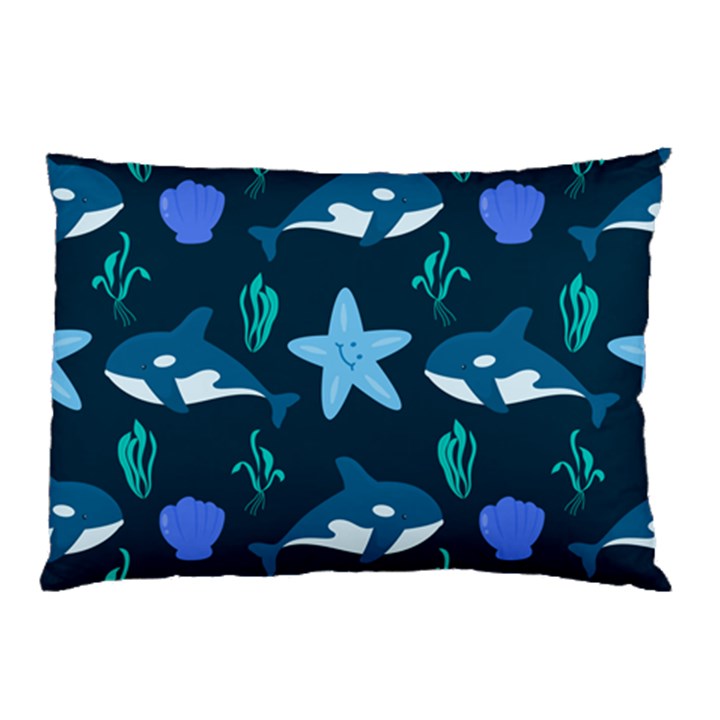 Whale and starfish  Pillow Case (Two Sides)