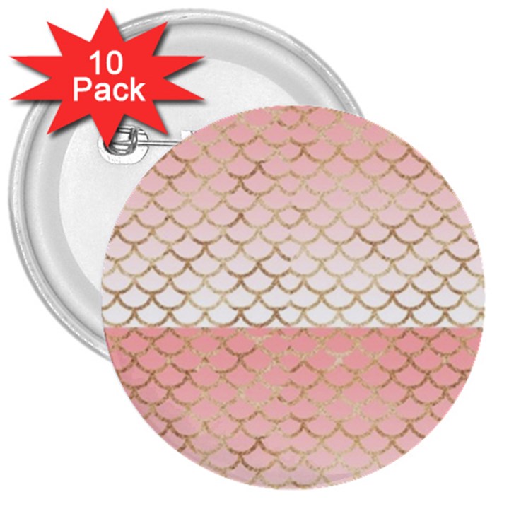 Mermaid Ombre Scales  3  Buttons (10 pack) 