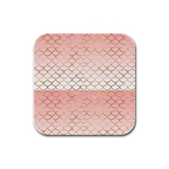 Mermaid Ombre Scales  Rubber Square Coaster (4 Pack) by ConteMonfrey