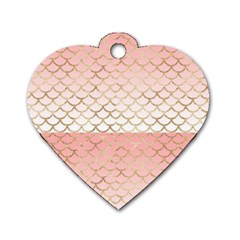 Mermaid Ombre Scales  Dog Tag Heart (one Side) by ConteMonfrey