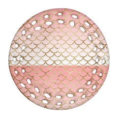 Mermaid Ombre Scales  Round Filigree Ornament (two Sides) by ConteMonfrey