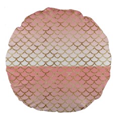 Mermaid Ombre Scales  Large 18  Premium Flano Round Cushions