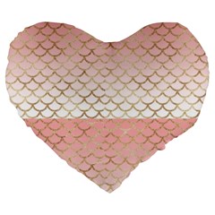 Mermaid Ombre Scales  Large 19  Premium Flano Heart Shape Cushions by ConteMonfrey