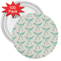 Blue Mermaid Tail Clean 3  Buttons (100 Pack)  by ConteMonfrey