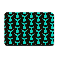 Blue Mermaid Tail Black Small Doormat by ConteMonfrey