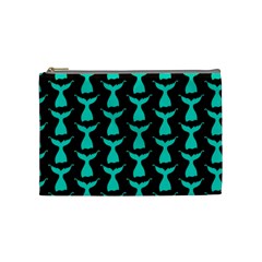 Blue Mermaid Tail Black Cosmetic Bag (medium) by ConteMonfrey