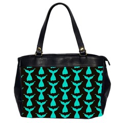 Blue Mermaid Tail Black Oversize Office Handbag (2 Sides) by ConteMonfrey