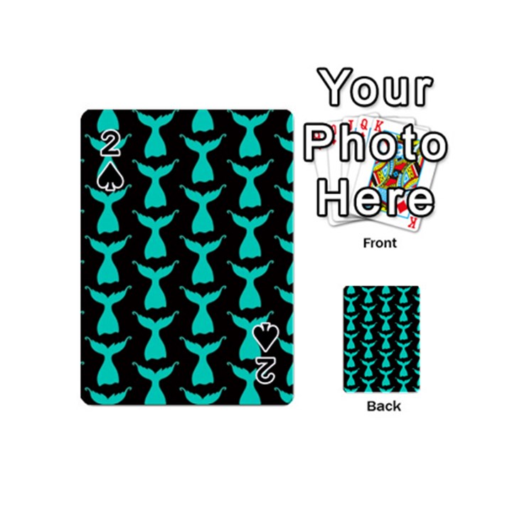 Blue Mermaid Tail Black Playing Cards 54 Designs (Mini)