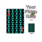 Blue Mermaid Tail Black Playing Cards 54 Designs (Mini) Front - Heart8