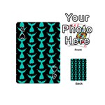 Blue Mermaid Tail Black Playing Cards 54 Designs (Mini) Front - Spade4