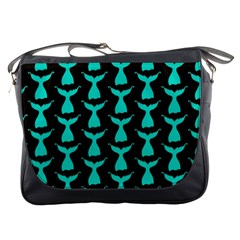 Blue Mermaid Tail Black Messenger Bag by ConteMonfrey