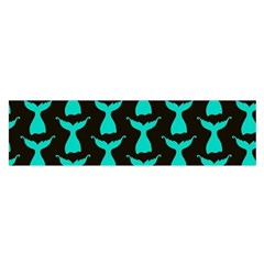 Blue Mermaid Tail Black Oblong Satin Scarf (16  X 60 ) by ConteMonfrey