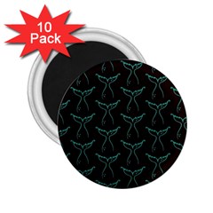Blue Mermaid Tail Black Neon 2.25  Magnets (10 pack) 