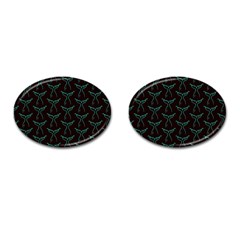 Blue Mermaid Tail Black Neon Cufflinks (Oval)