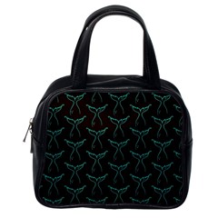 Blue Mermaid Tail Black Neon Classic Handbag (One Side)