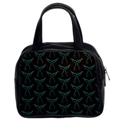 Blue Mermaid Tail Black Neon Classic Handbag (Two Sides)