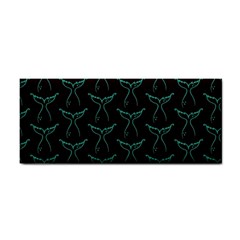 Blue Mermaid Tail Black Neon Hand Towel by ConteMonfrey